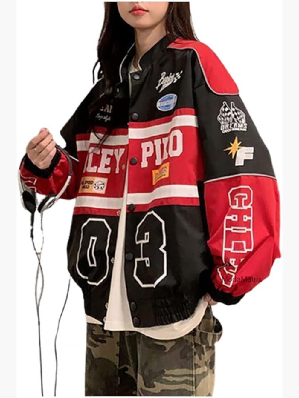 Vintage Patchwork Varsity Jacket Long Sleeve Bomber Letterman Streetwear
